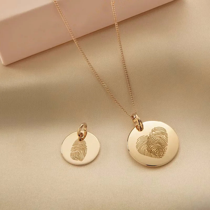 Engraved Fingerprint Necklace | Personalized Necklace