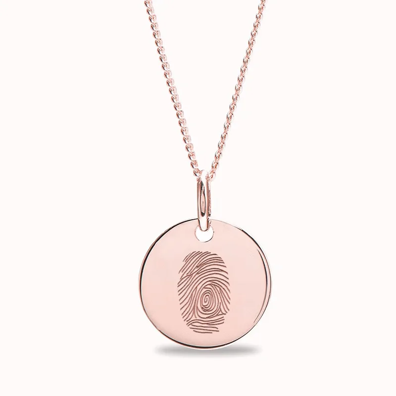 Engraved Fingerprint Necklace | Personalized Necklace