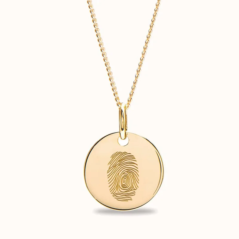 Engraved Fingerprint Necklace | Personalized Necklace