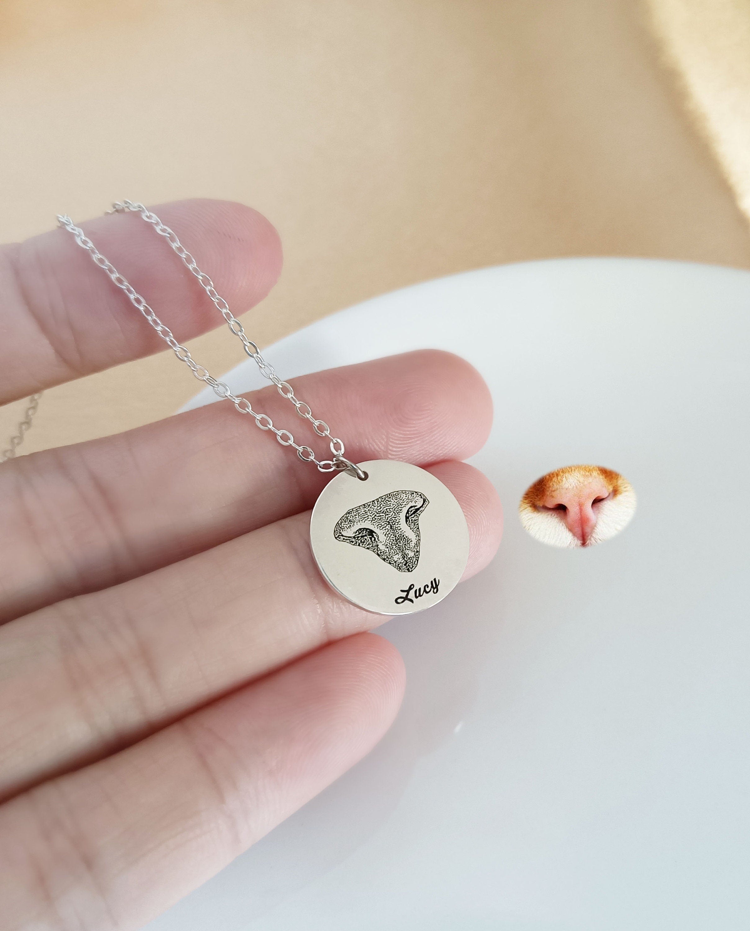 Pet Nose Print Coin Necklace