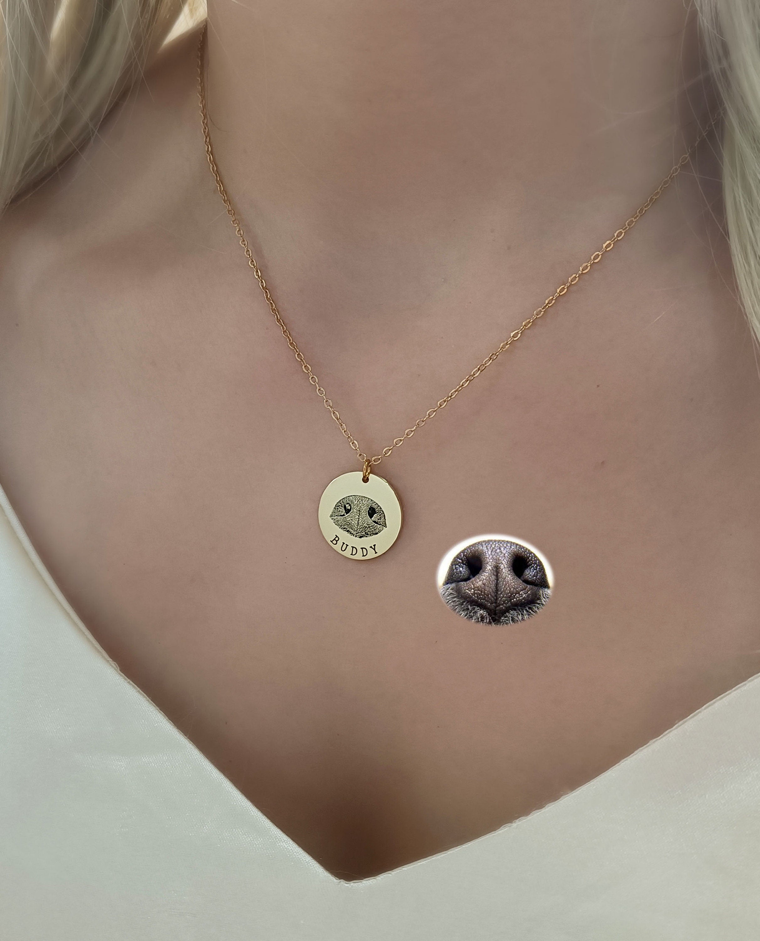 Pet Nose Print Coin Necklace