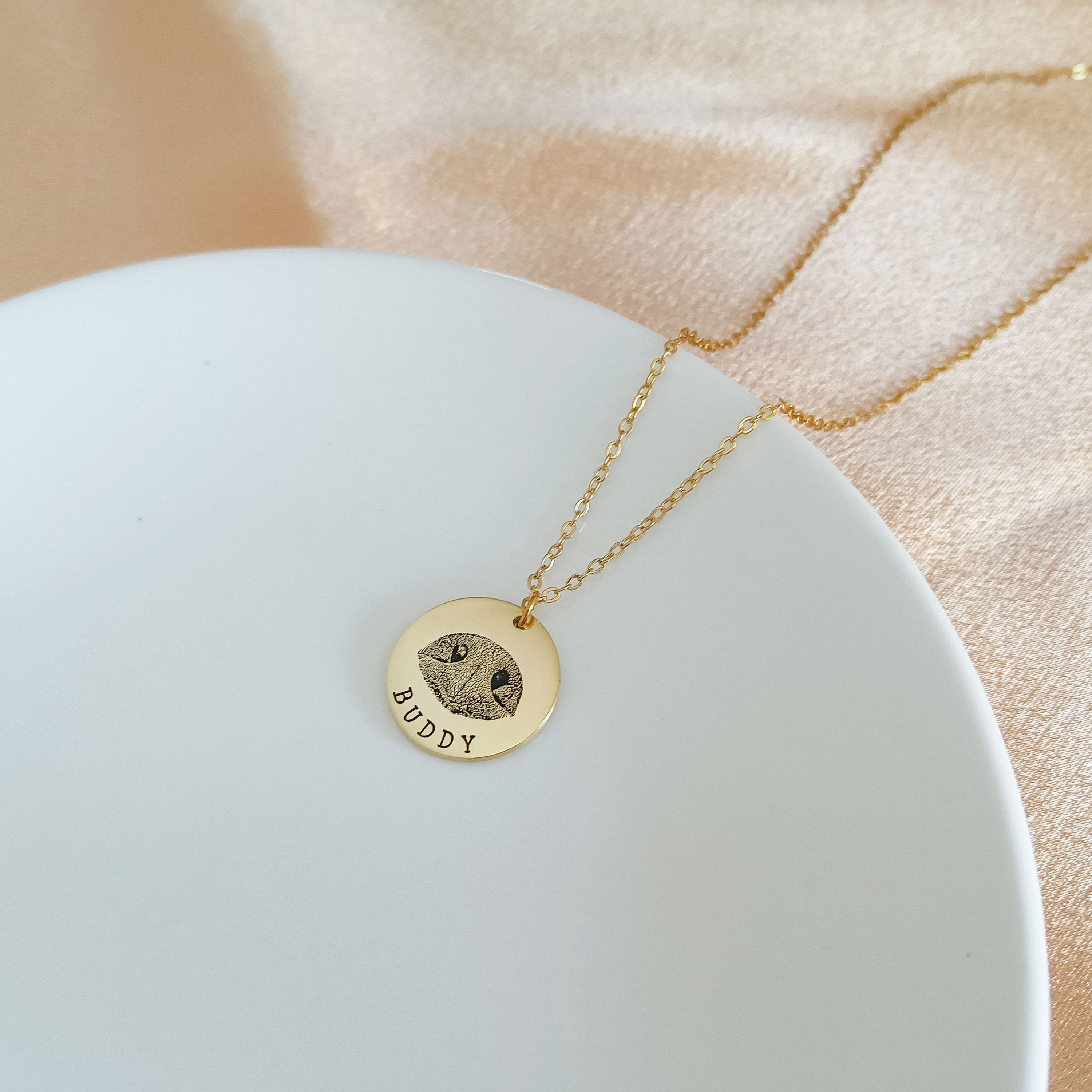 Pet Nose Print Coin Necklace